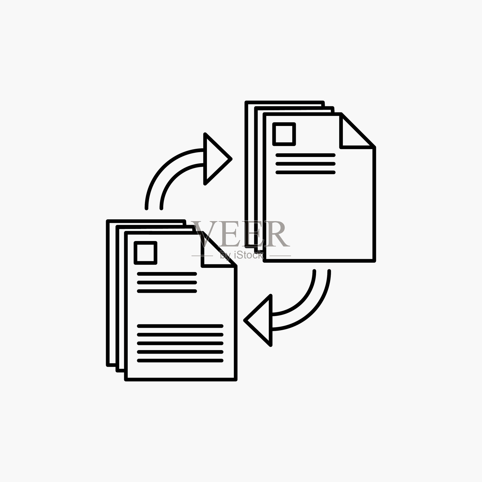 共享共享文件文档复制行图标插画图片素材