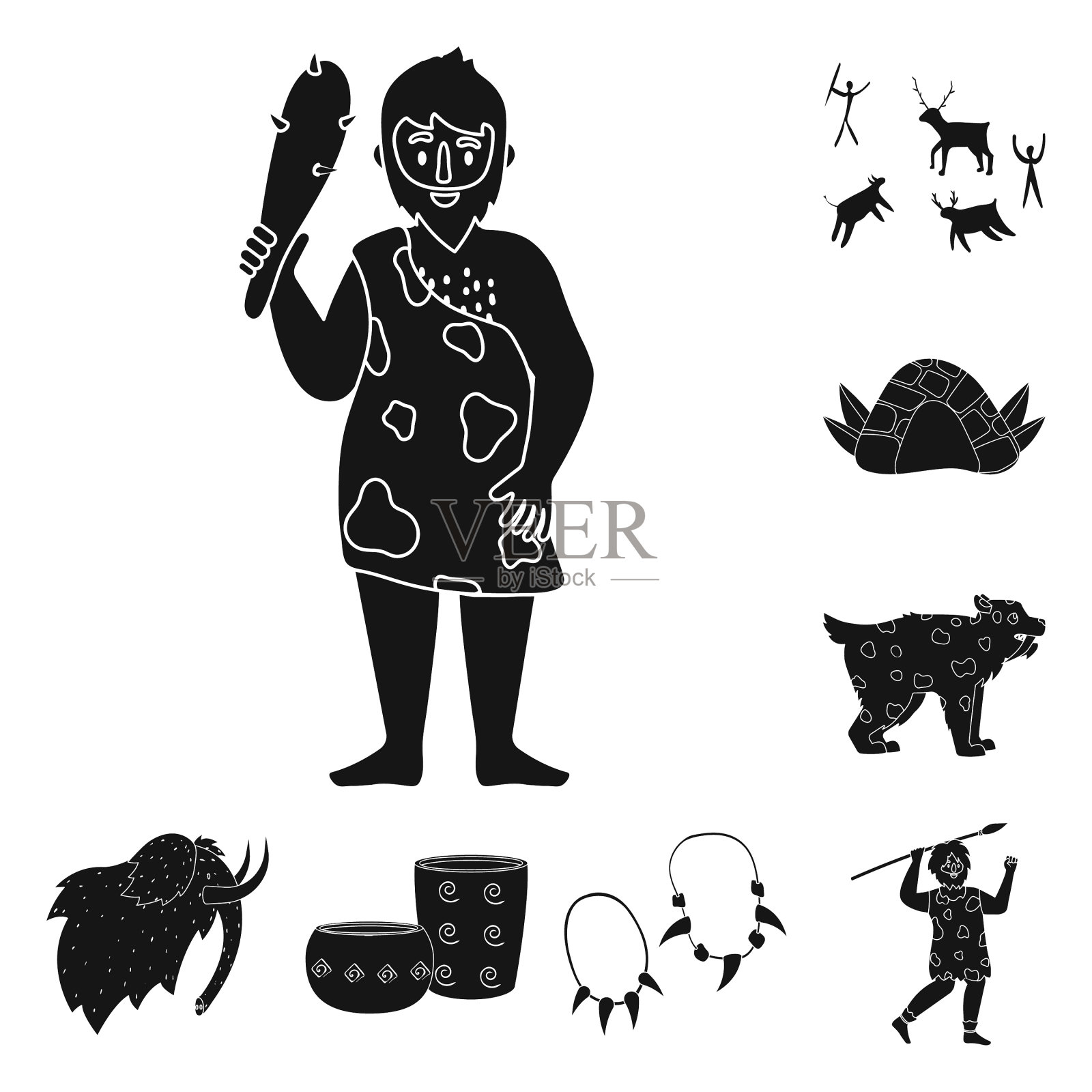 生存和原始标志插画图片素材