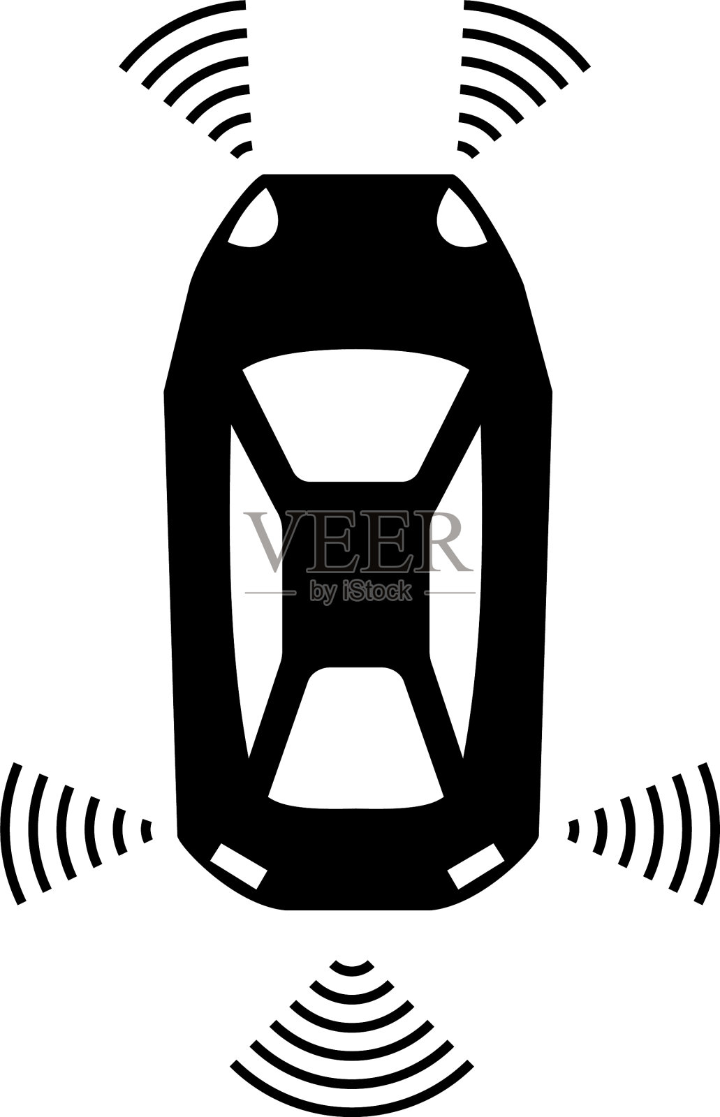 顶视图智能车图标简单的风格插画图片素材