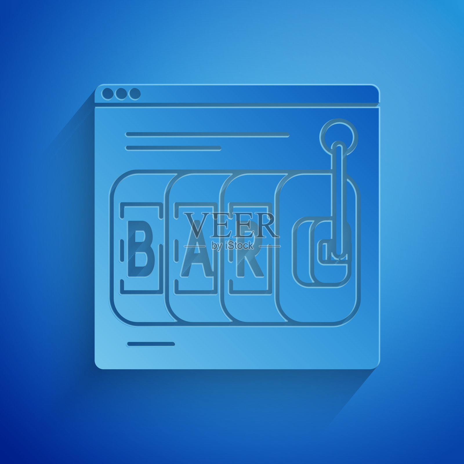 剪纸在线老虎机图标孤立上插画图片素材