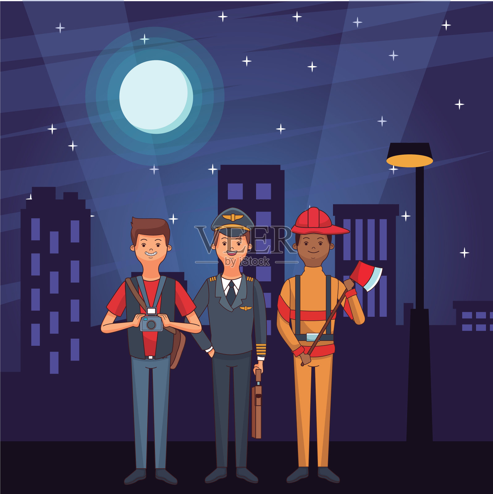 美国劳动节卡通插画图片素材