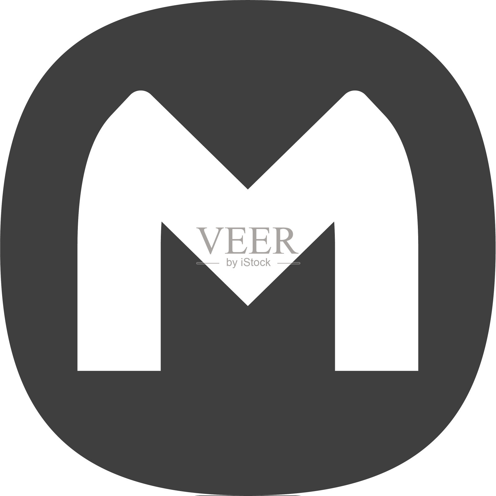 字母平面网页图标或标志孤立在白色。图标素材