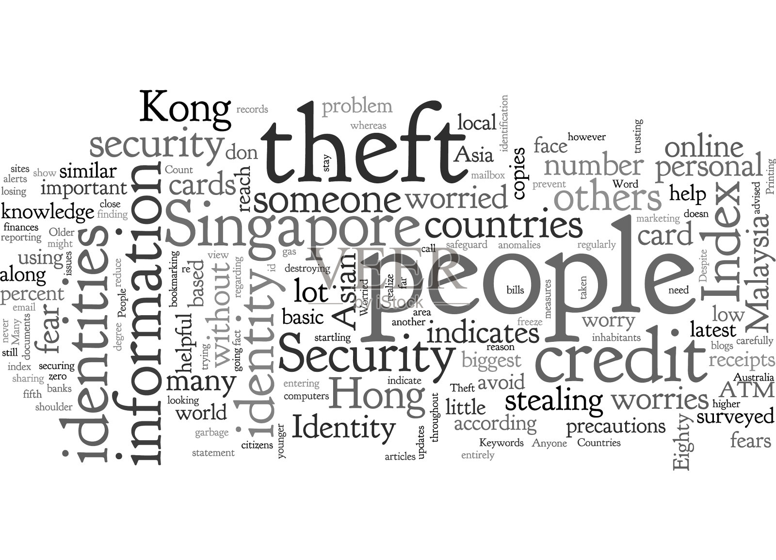 亚洲国家担心身份被盗插画图片素材