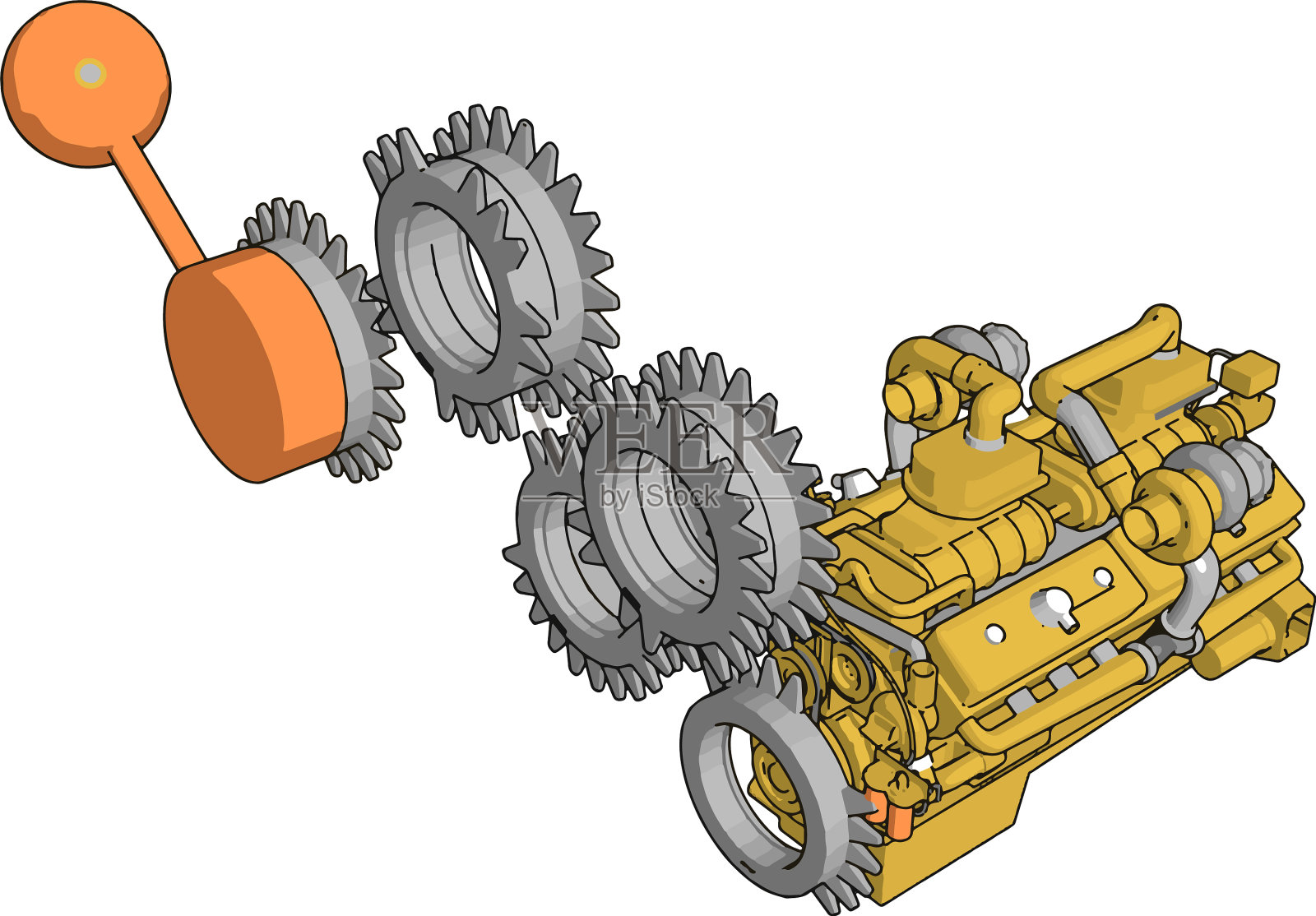 白色背景上的齿轮设计元素图片