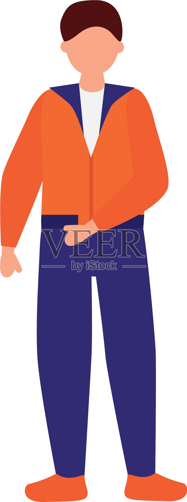 年轻人角色阿凡达白色背景设计元素图片