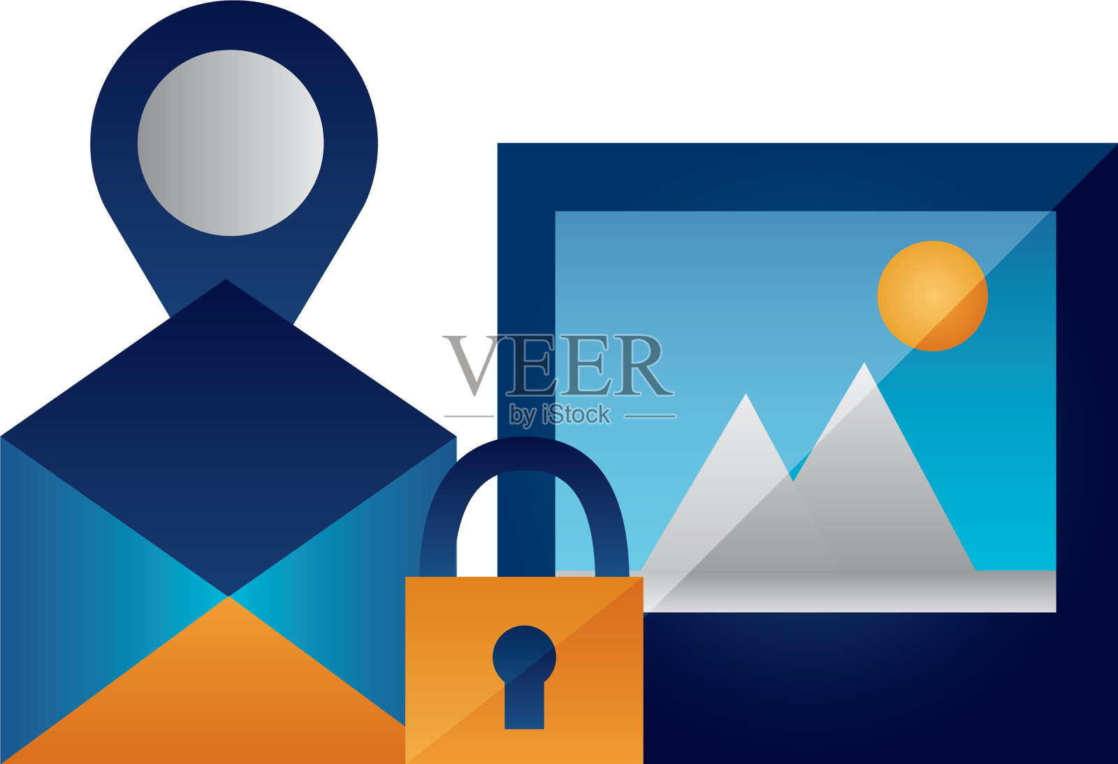 电子邮件图片导航pin安全设计元素图片