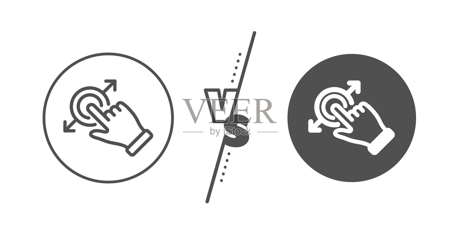 触摸屏手势线图标拖放箭头图标素材