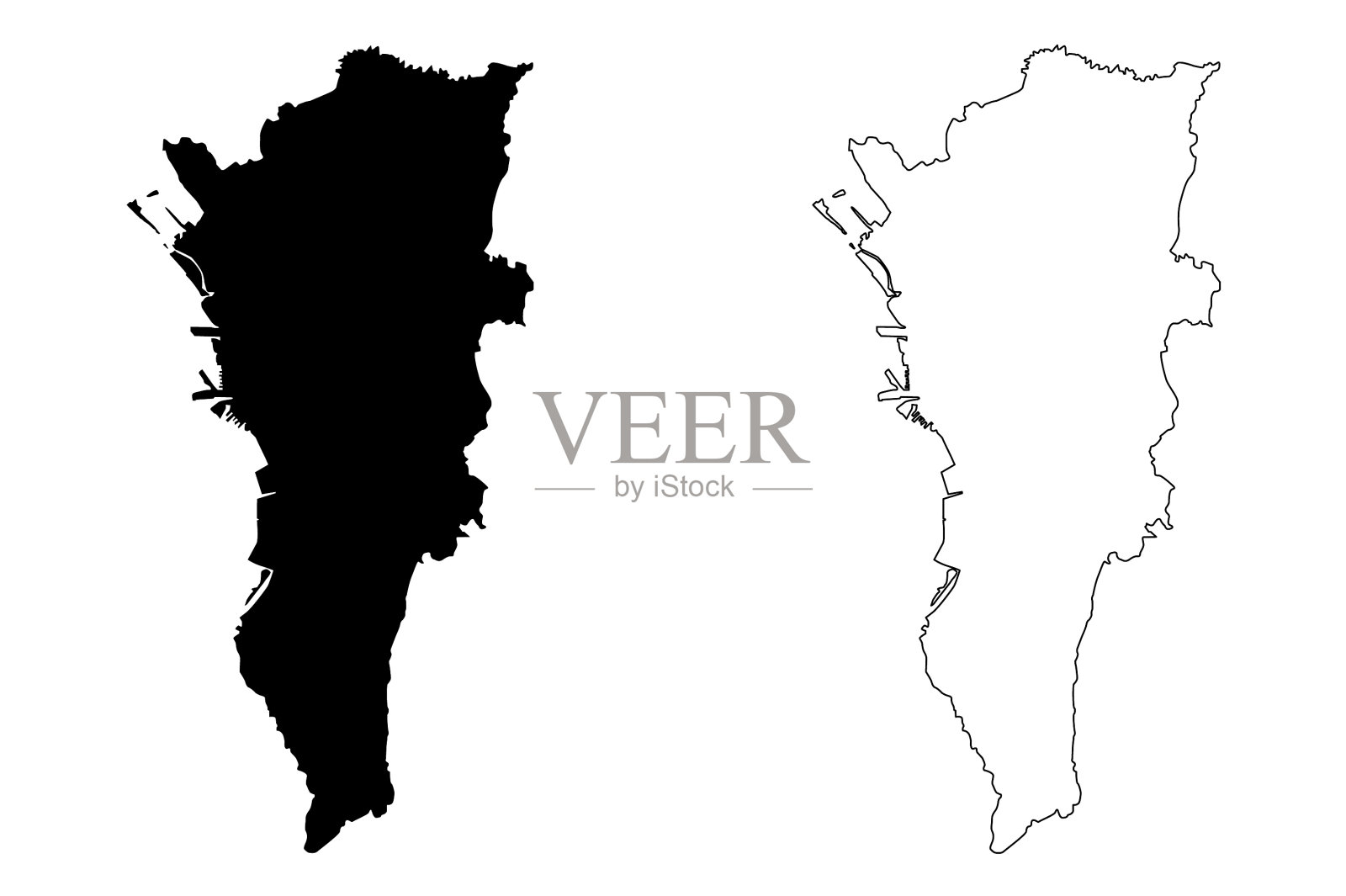 马尼拉地图插画图片素材