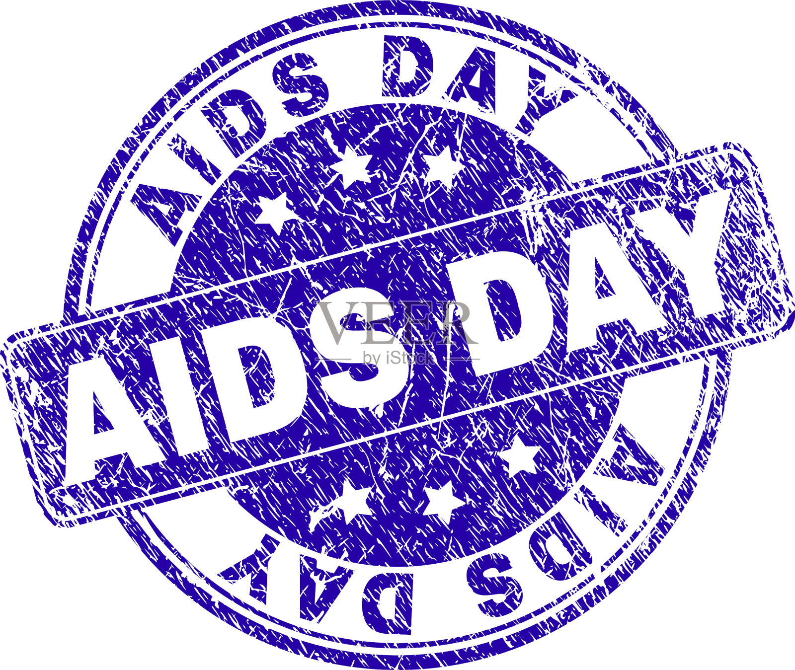 垃圾纹理艾滋病日邮票印章插画图片素材