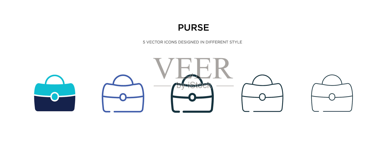 钱包图标有两种不同的风格和颜色图标素材