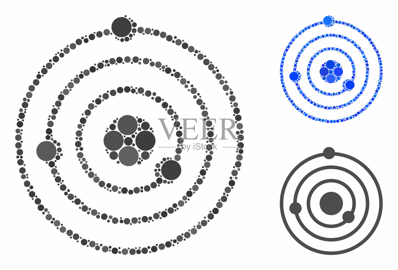 太阳系马赛克图标圆插画图片素材