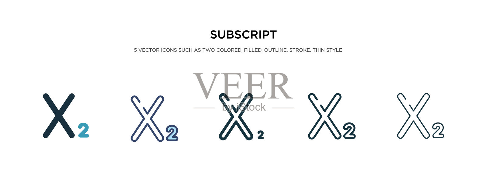 下标图标有不同的两种颜色样式图标素材