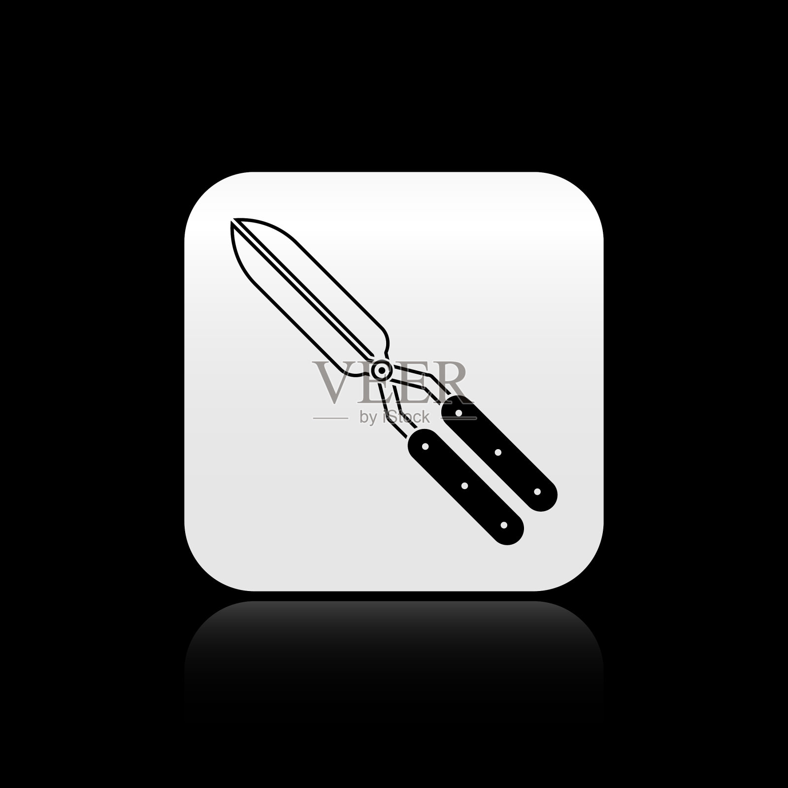 黑色园艺手工修剪剪刀插画图片素材