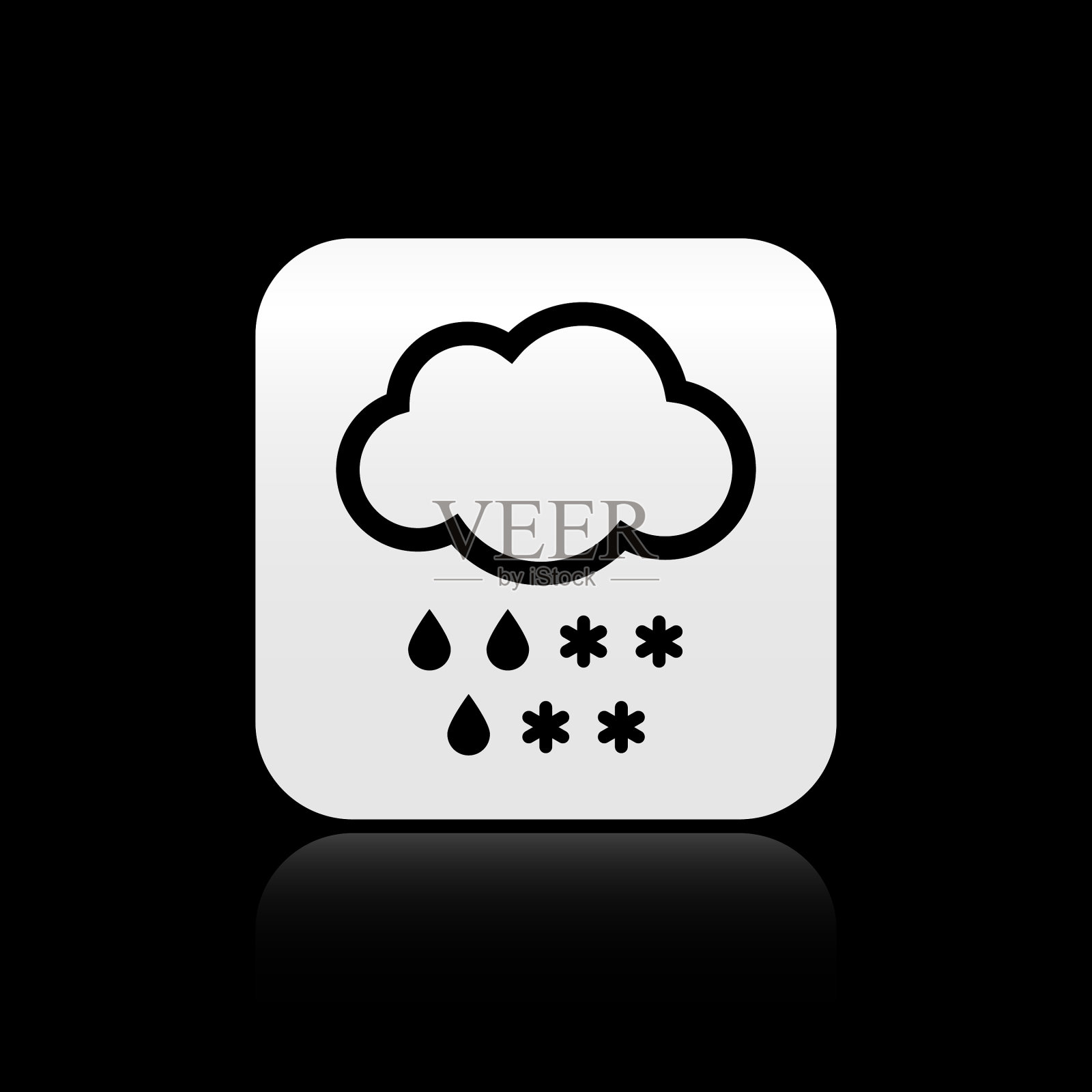 黑云与雨雪图标隔绝图标素材