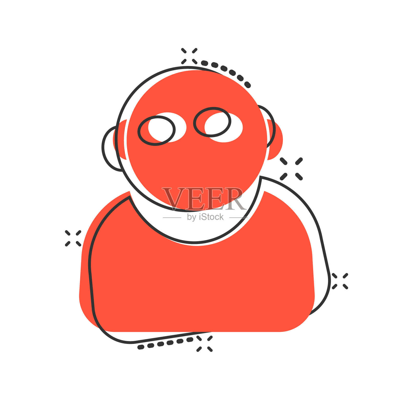 人的沟通图标在漫画风格的人设计元素图片