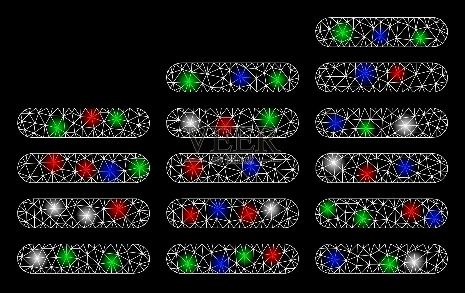 明亮的网体硬币柱与亮点插画图片素材