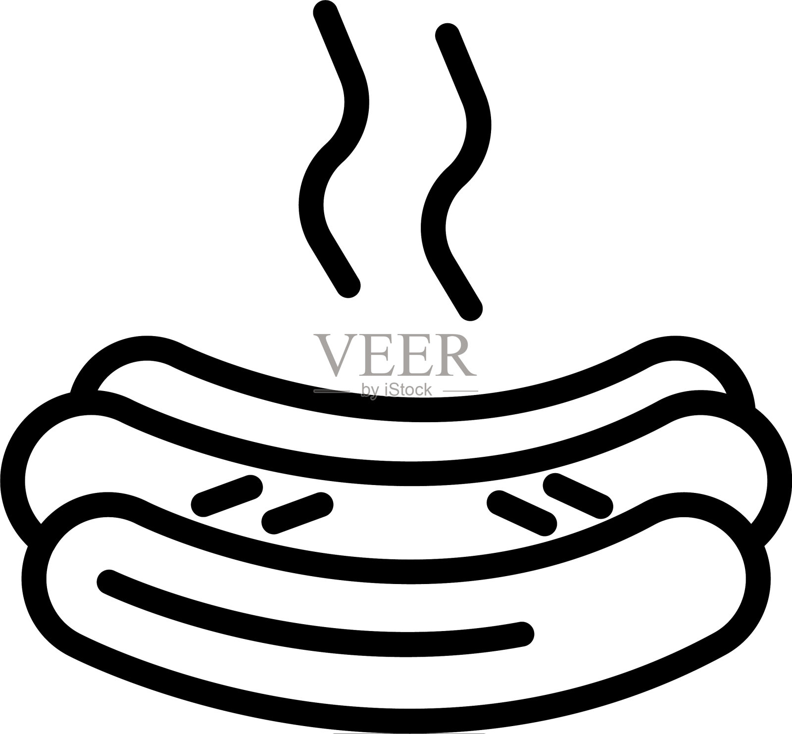 热狗图标轮廓风格