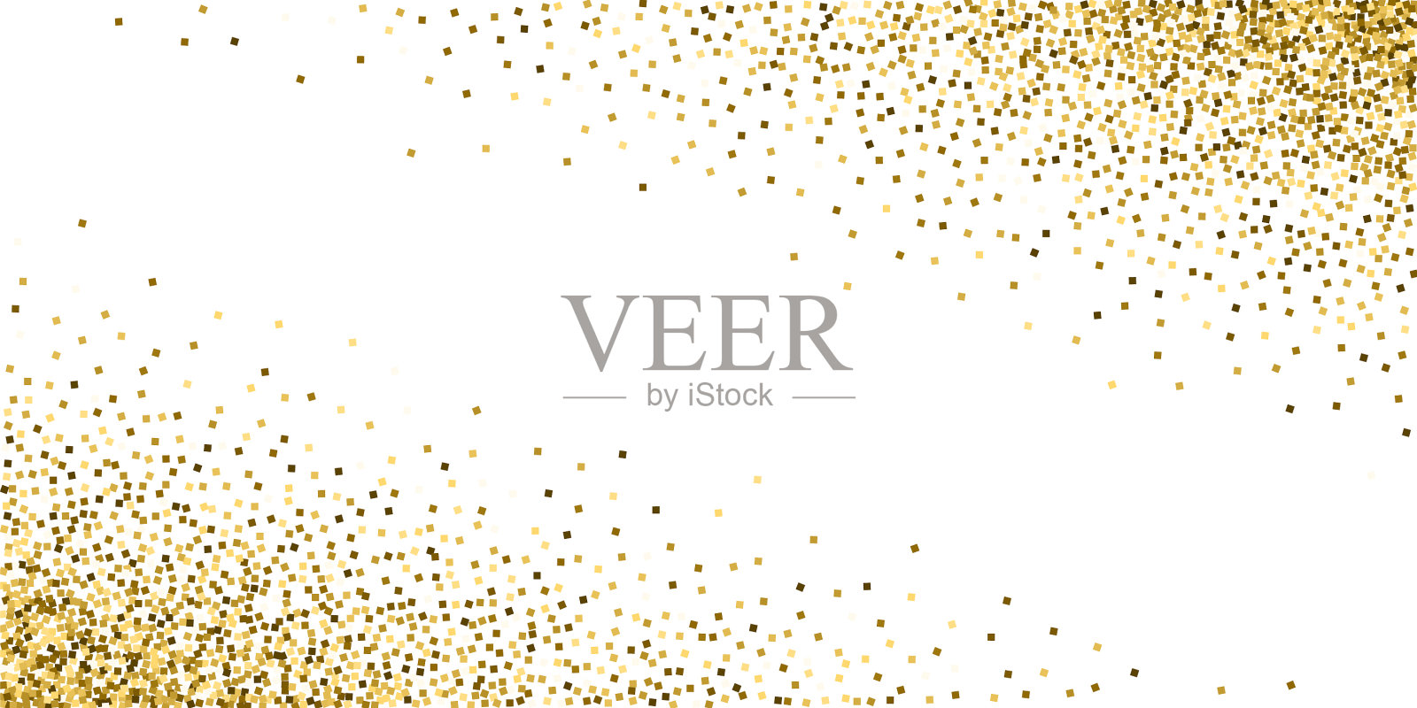 黄金闪闪，奢华闪闪，五彩纸屑散落插画图片素材