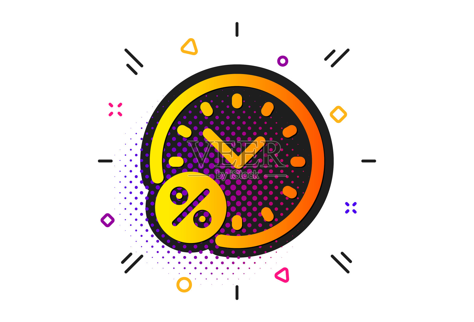 贷款时间百分比图标折扣标志插画图片素材