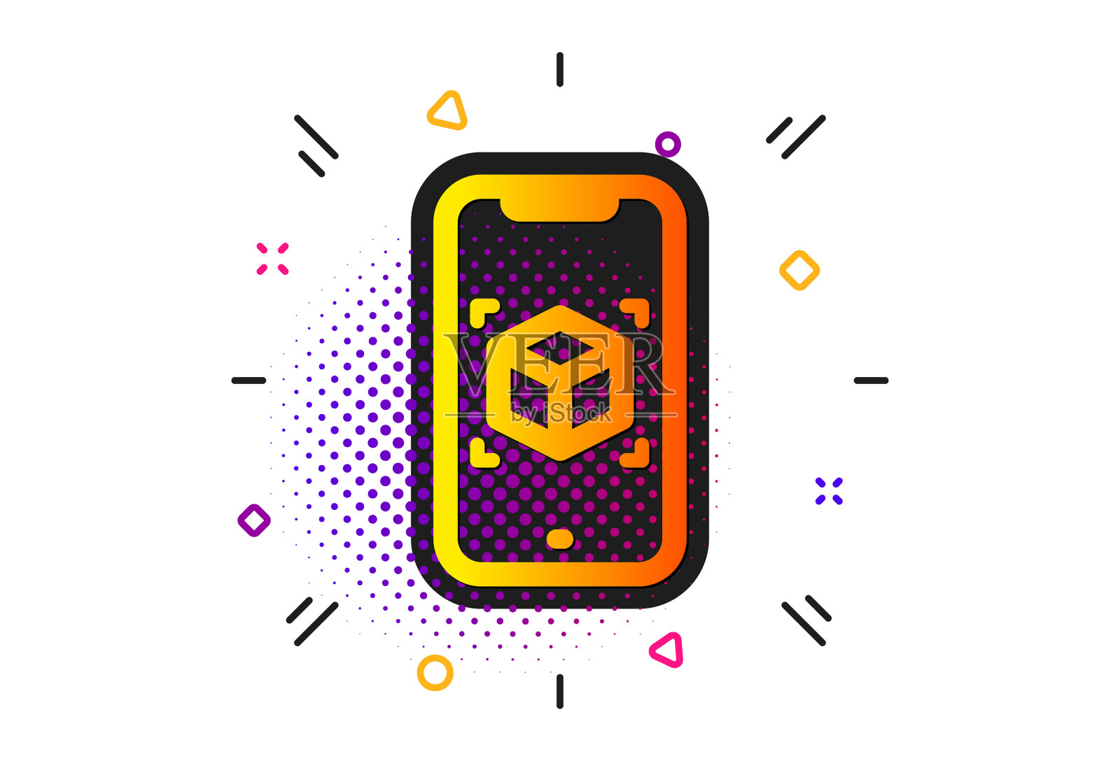 增强现实手机图标vr模拟标志插画图片素材