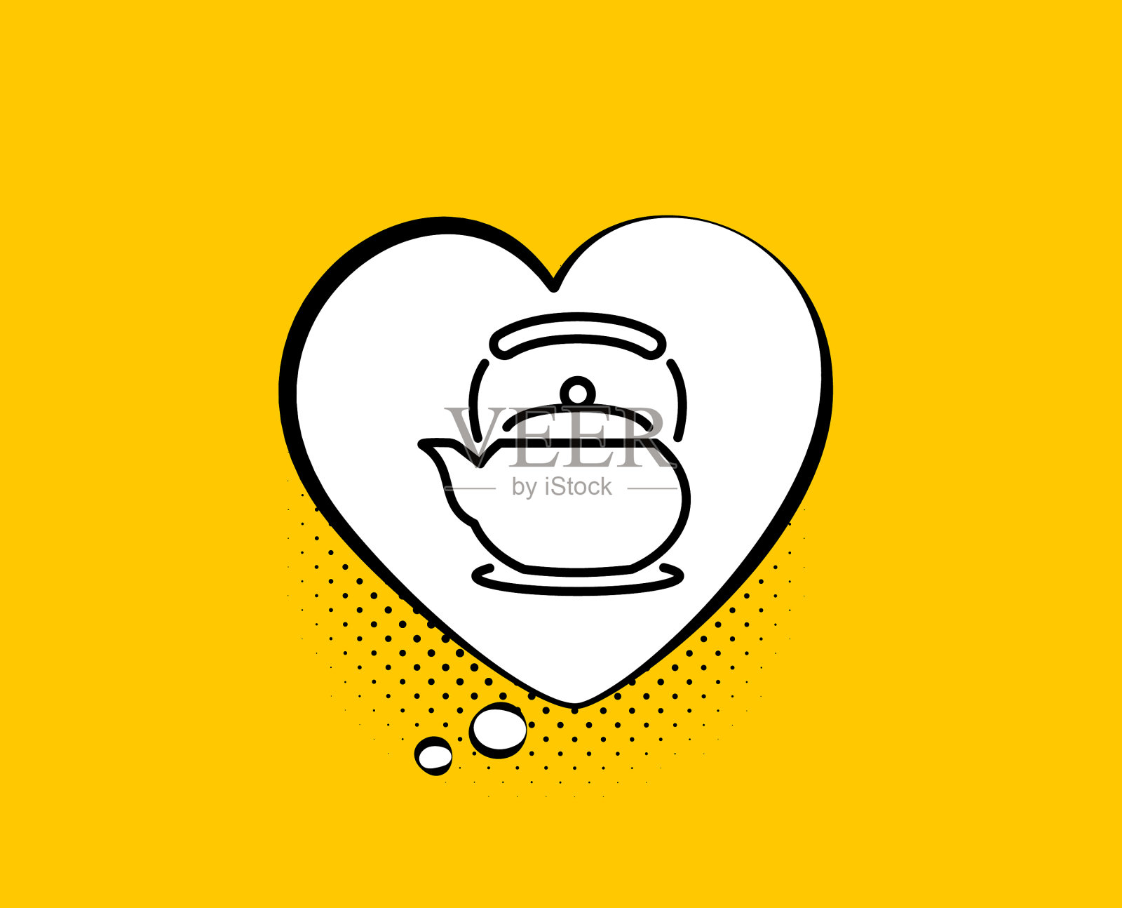 茶壶线图标热饮标志插画图片素材