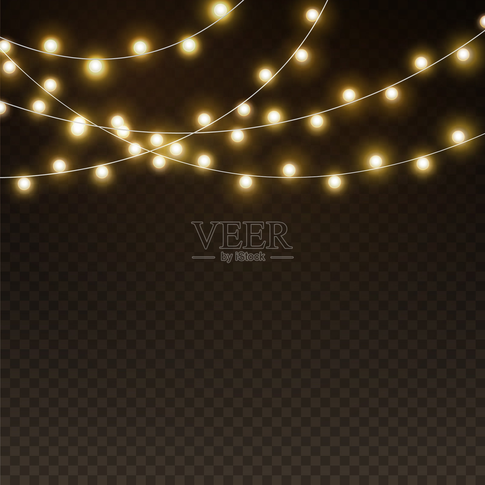 灯光花环背景逼真的圣诞节插画图片素材