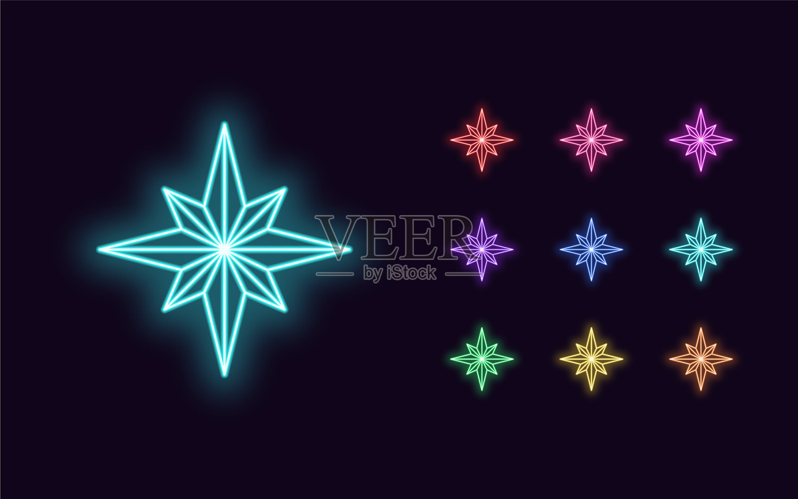 霓虹星带8缕圣诞和新年插画图片素材