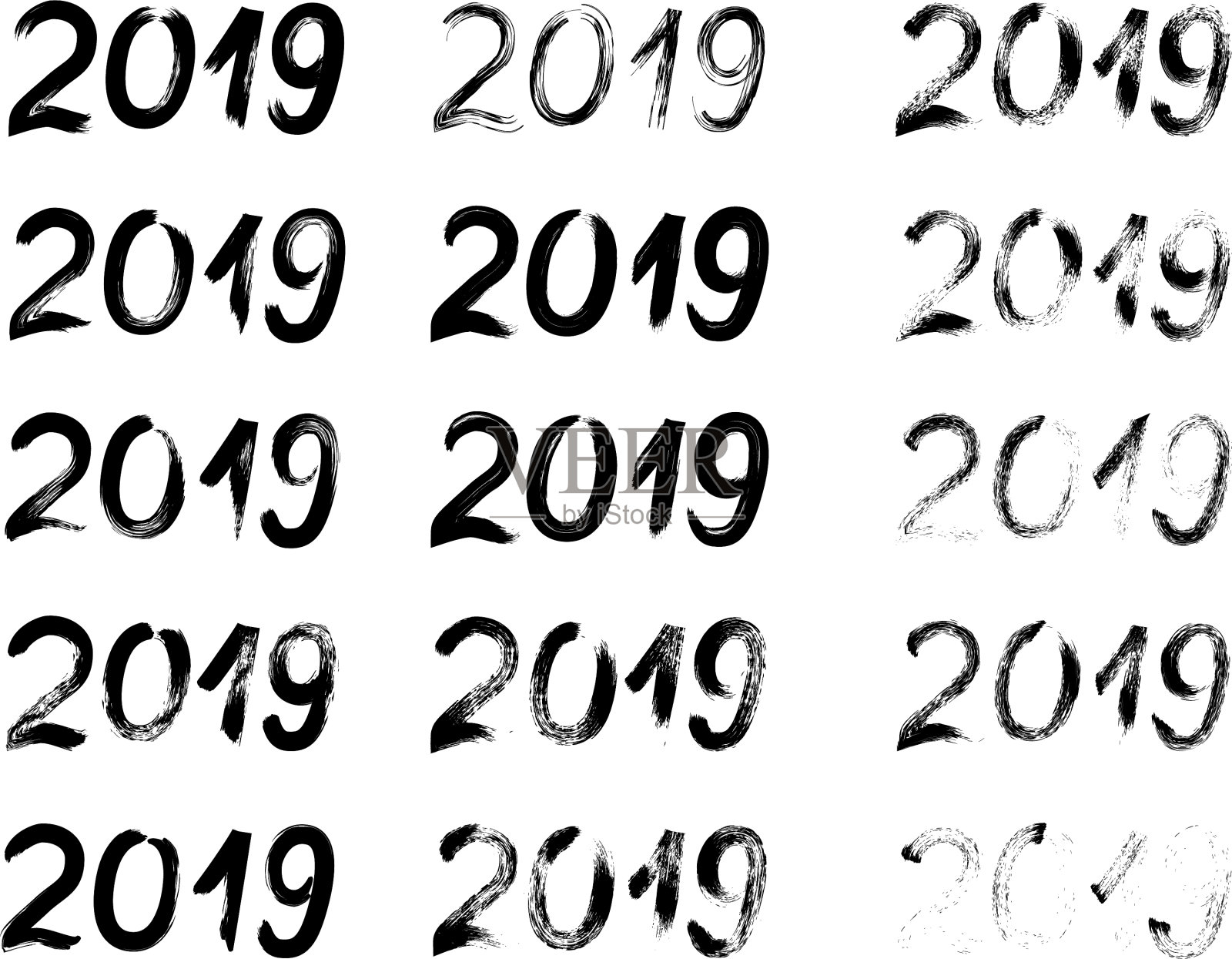 2019手画数字用画笔集15手插画图片素材