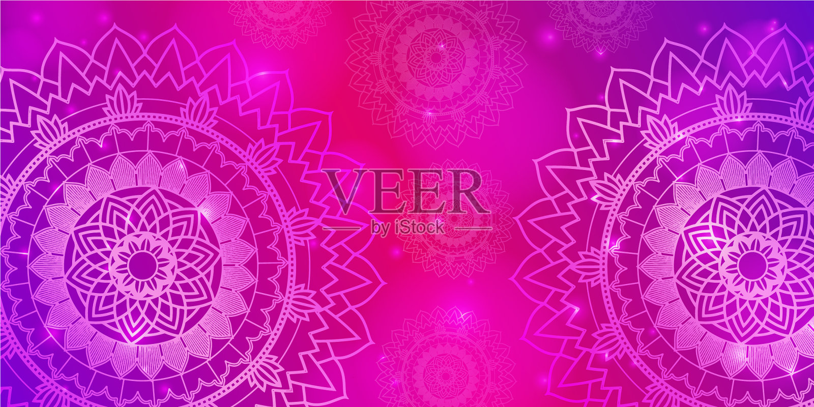 背景设计与曼荼罗在粉红色的背景插画图片素材