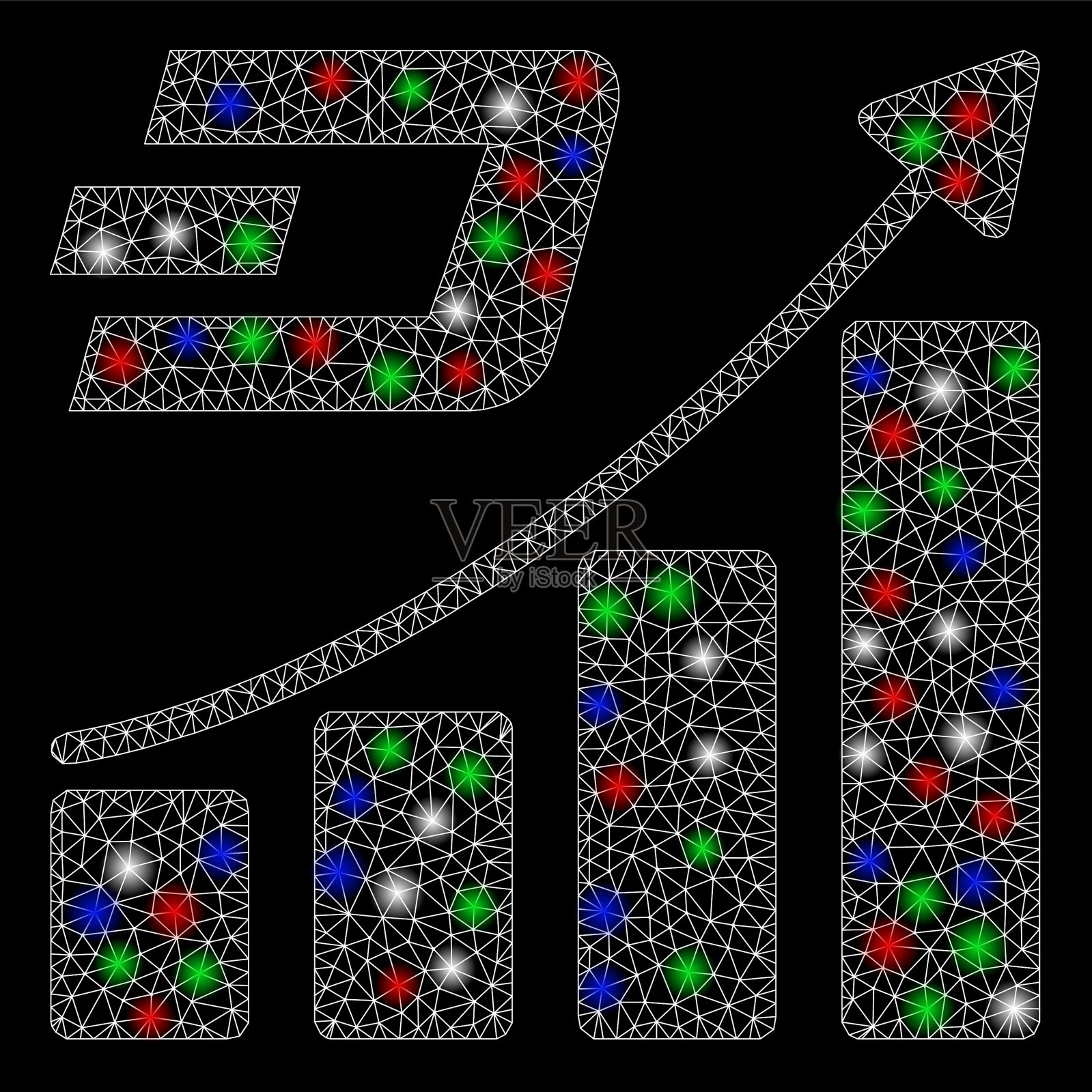 随着网亮币的增长趋势插画图片素材