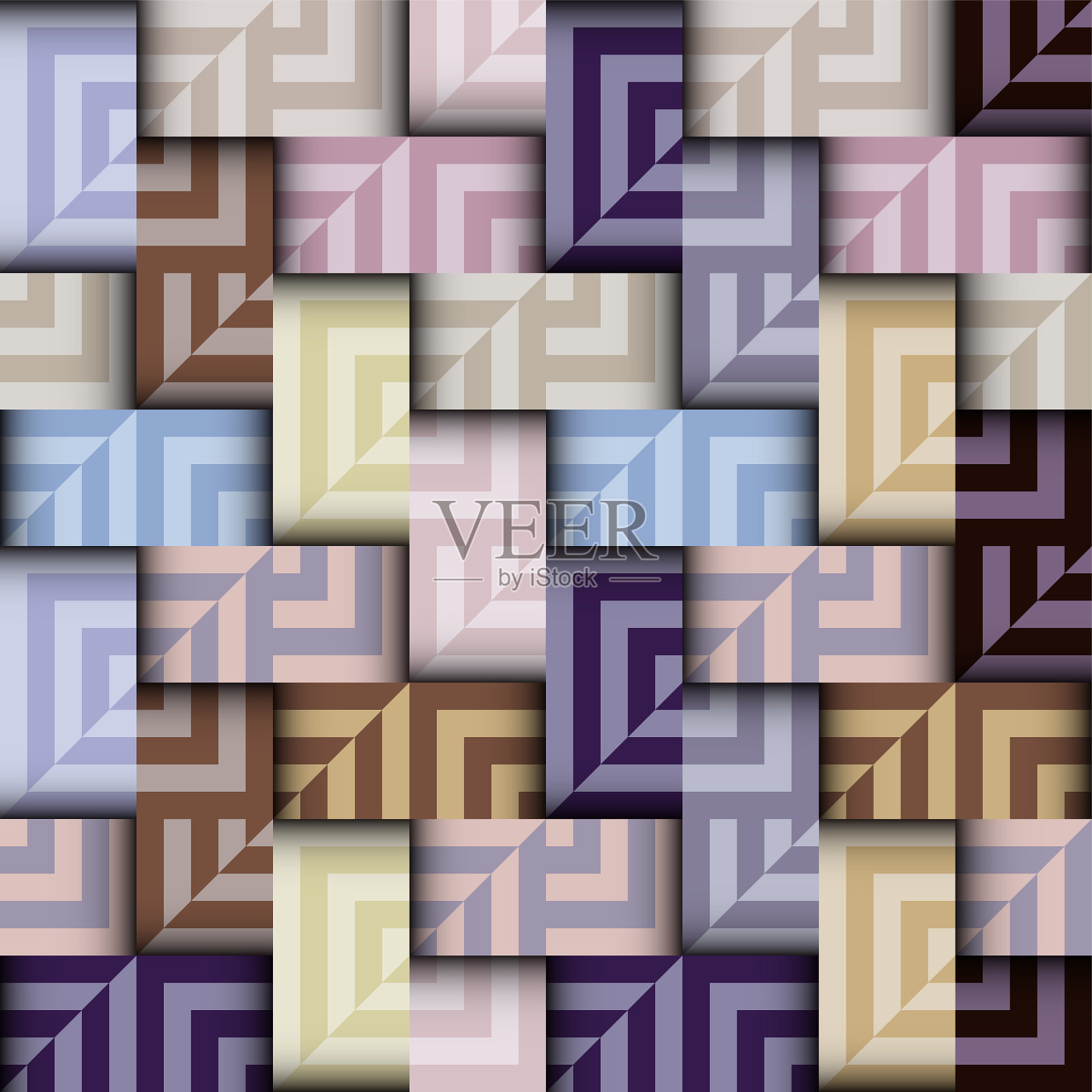 拼布纺织图案无缝绗缝插画图片素材