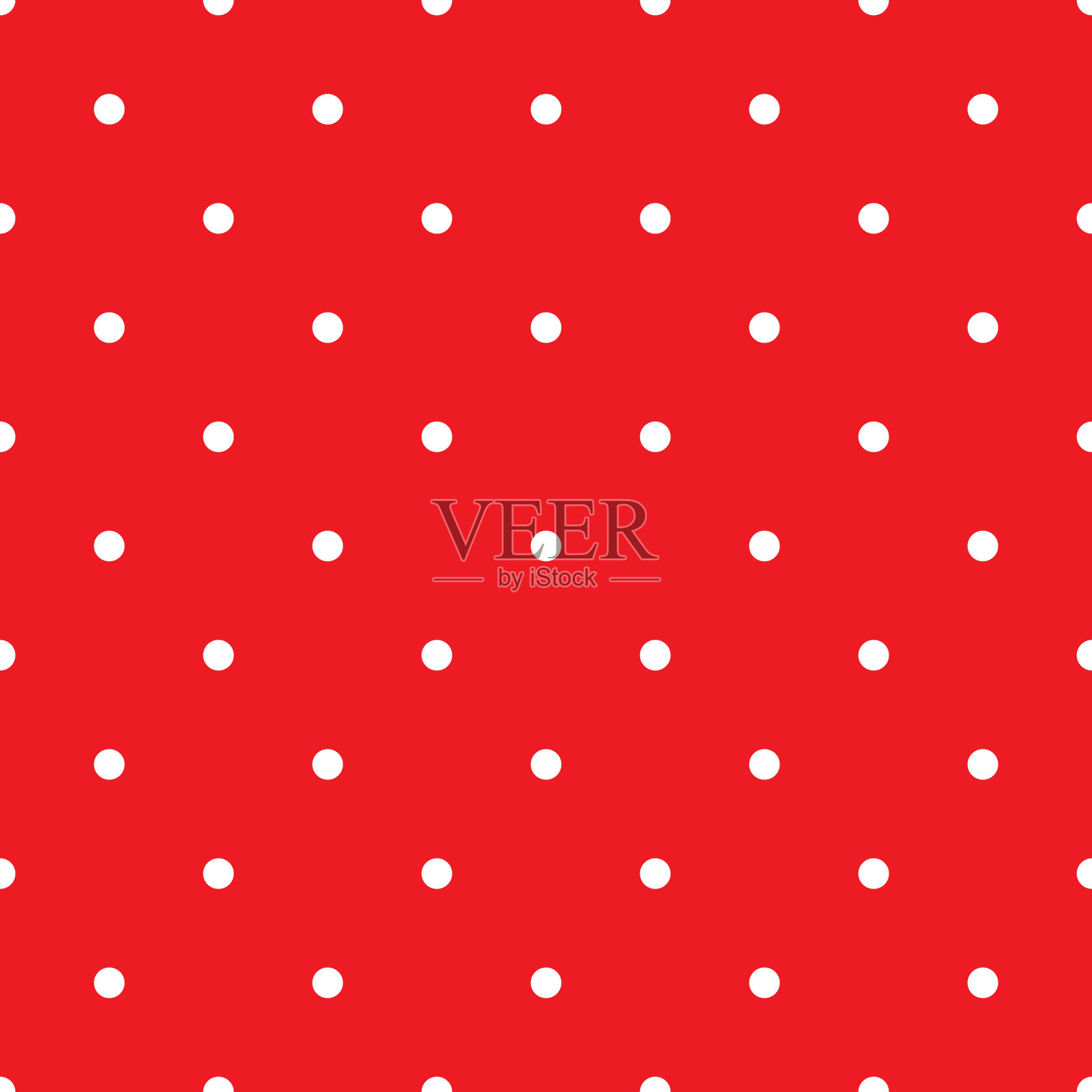 无缝图案与白色波尔卡点在红色插画图片素材
