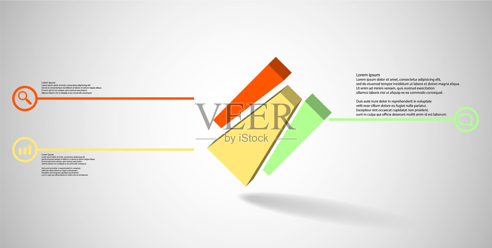 三维信息图形模板与浮雕立方体插画图片素材