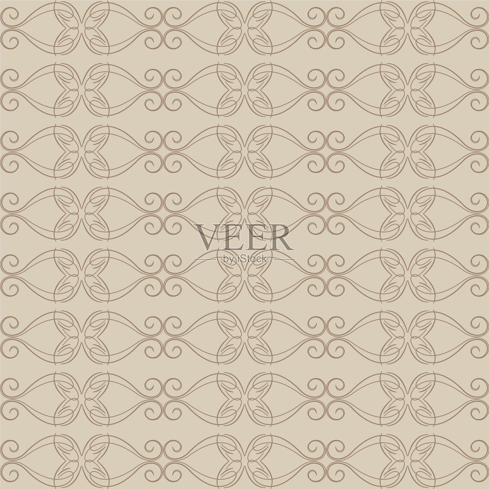 无缝图案与蝴蝶咖啡色插画图片素材