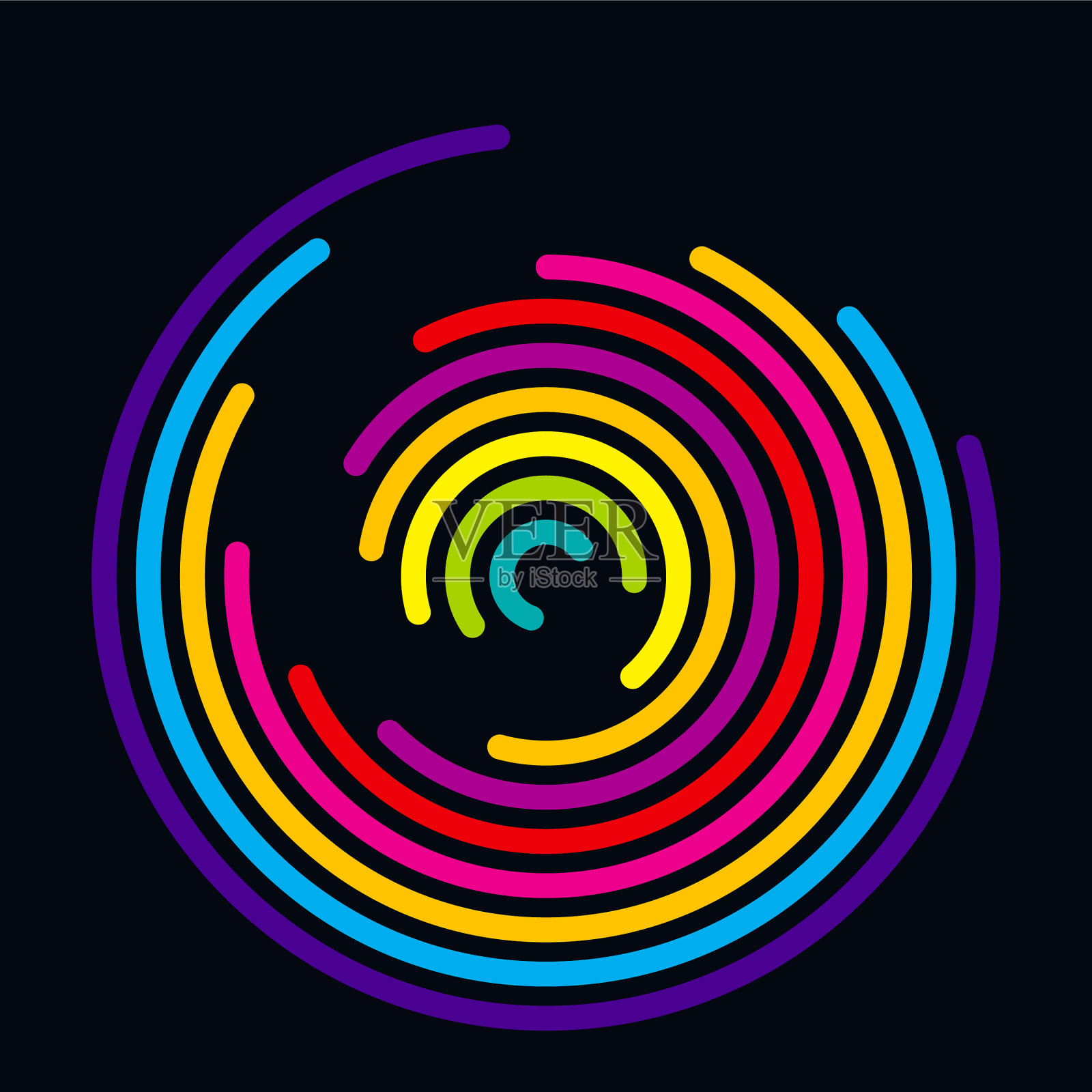 抽象的彩色螺旋催眠背景插画图片素材