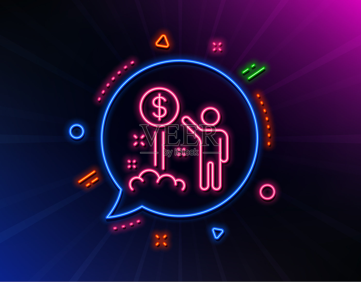 收入钱线图标财富标志插画图片素材