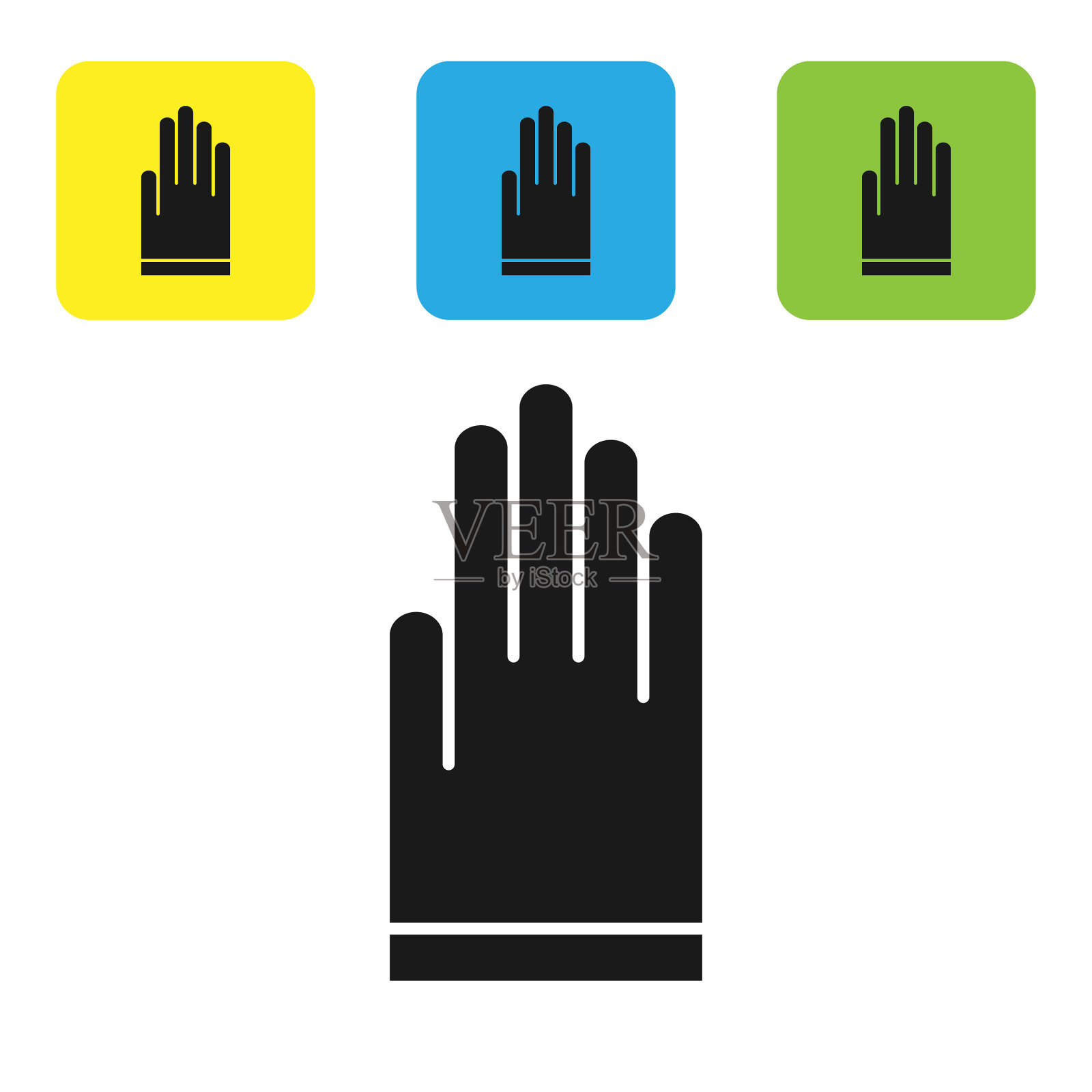 黑色手套图标孤立在白色背景图标素材