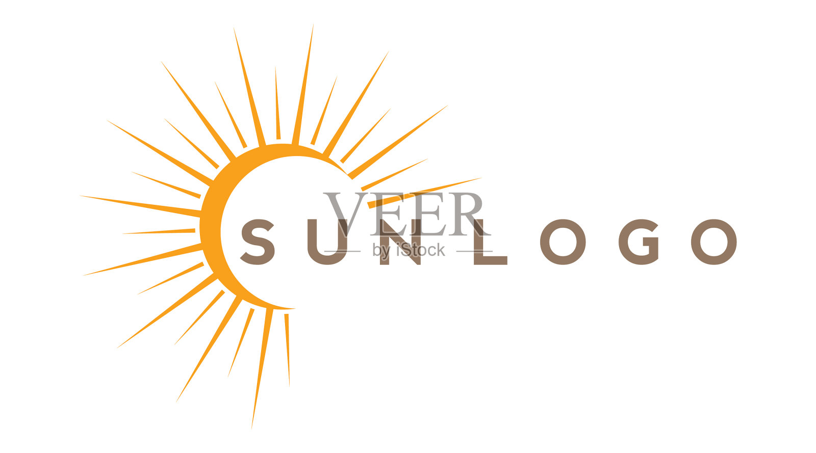 在地平线上设计太阳标志或夏季标志插画图片素材