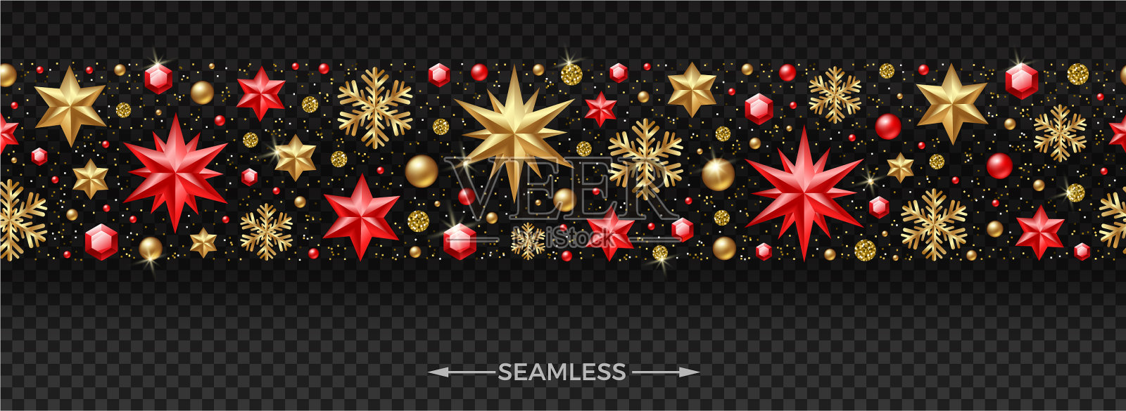 圣诞横无缝图案插画图片素材