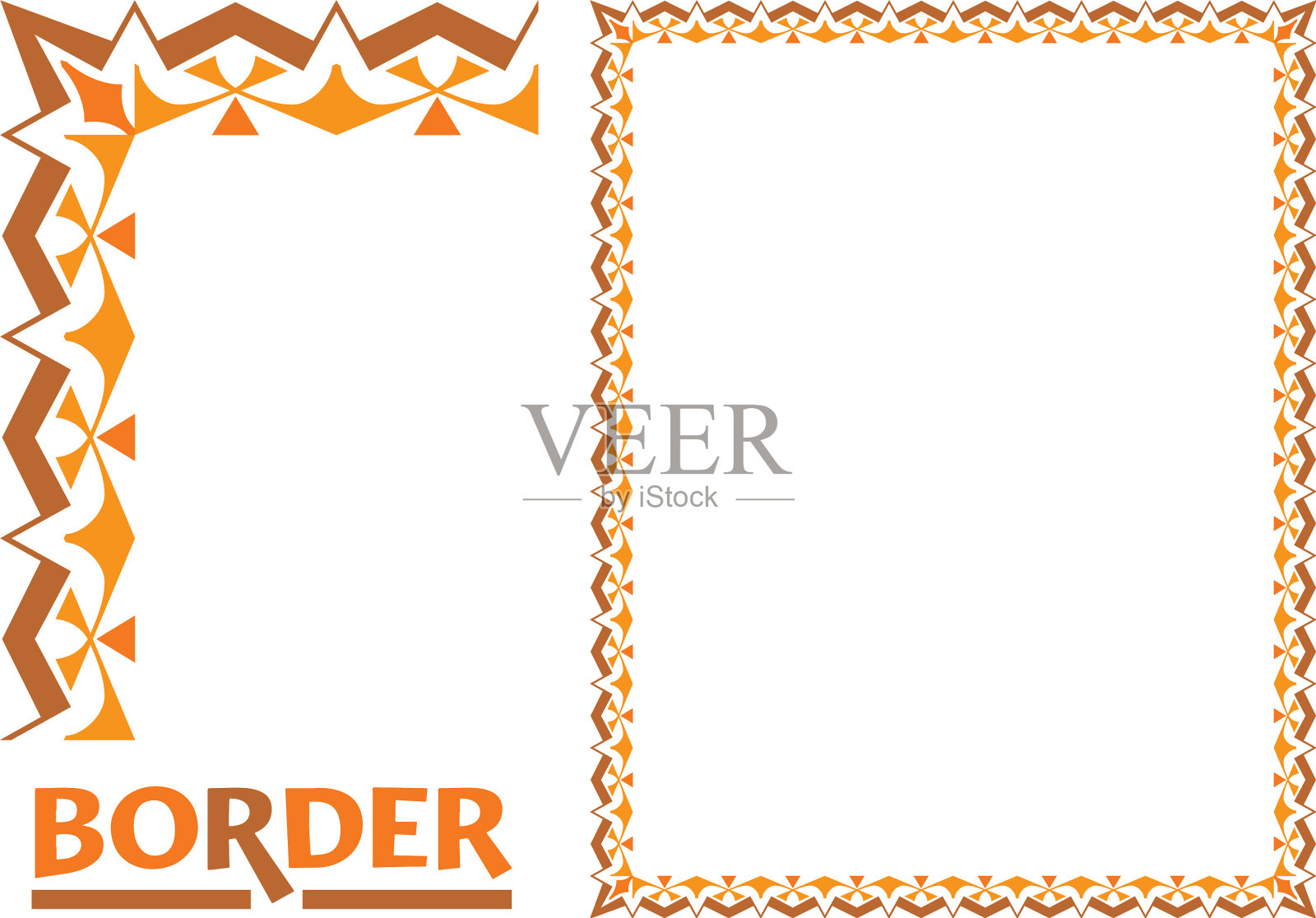 证书和奖项边界-平铺框架插画图片素材