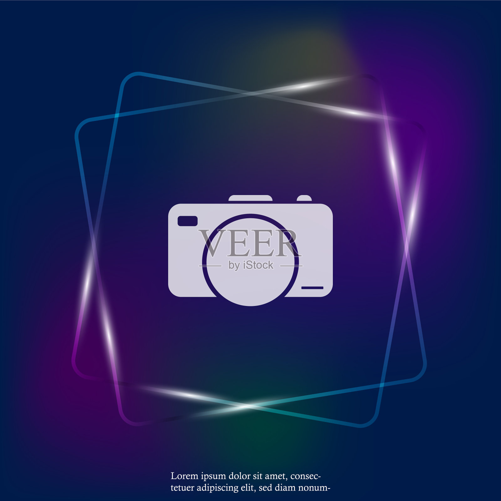 数码相机复古相机霓虹灯图标图标素材