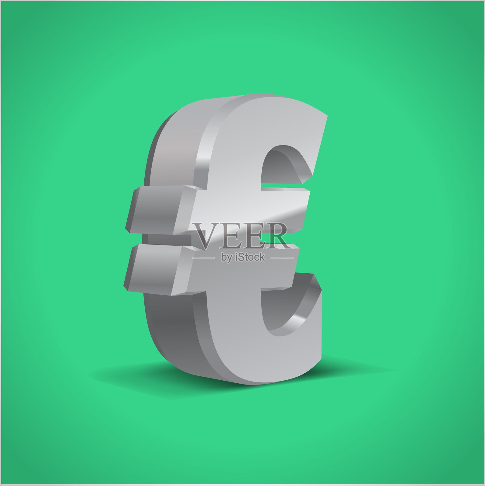 银灰色3d欧元符号货币符号插画图片素材