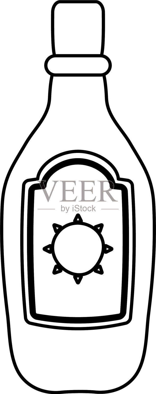 龙舌兰瓶墨西哥孤立的标志设计元素图片