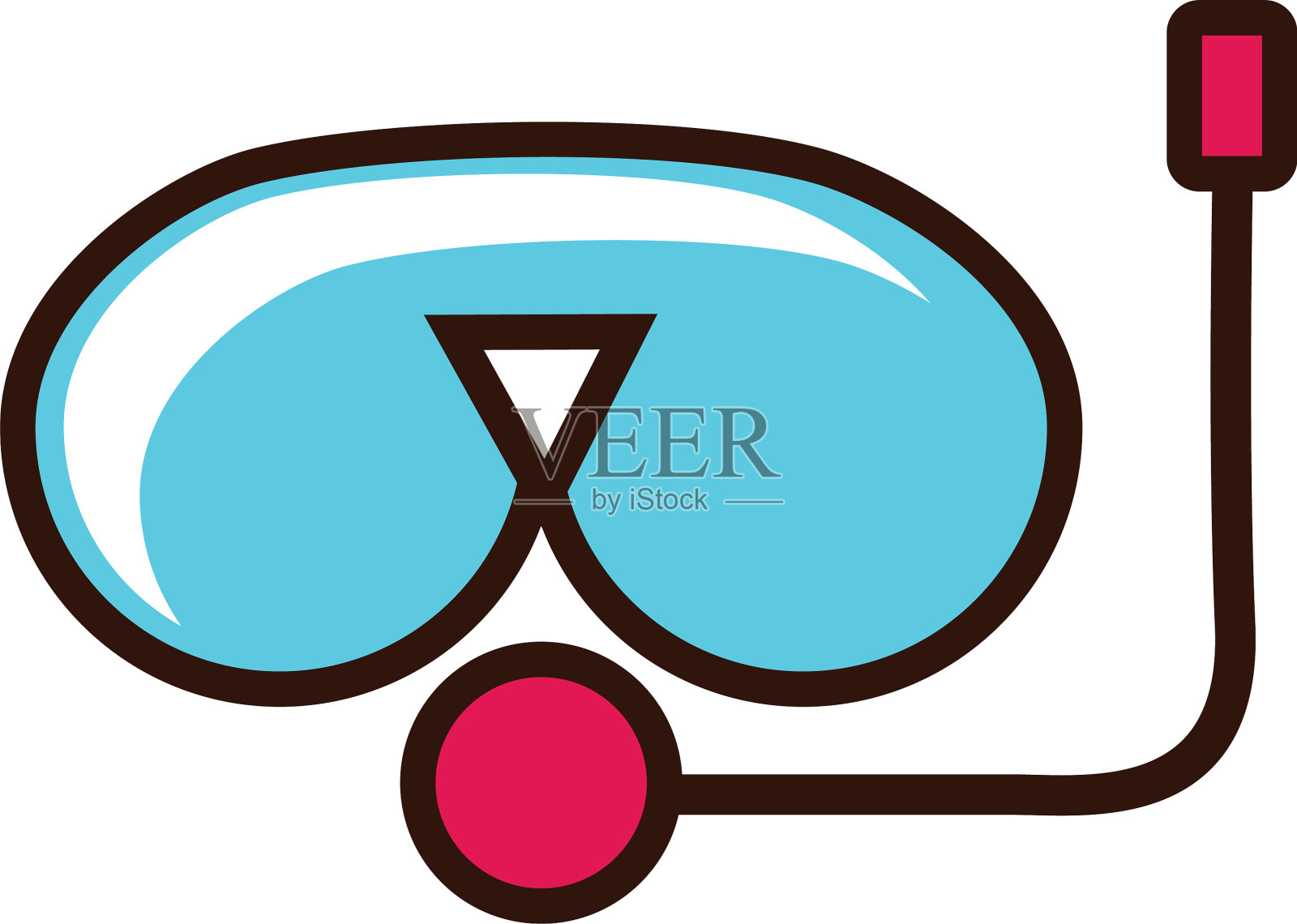 隔离通气管口罩线和填充设计设计元素图片