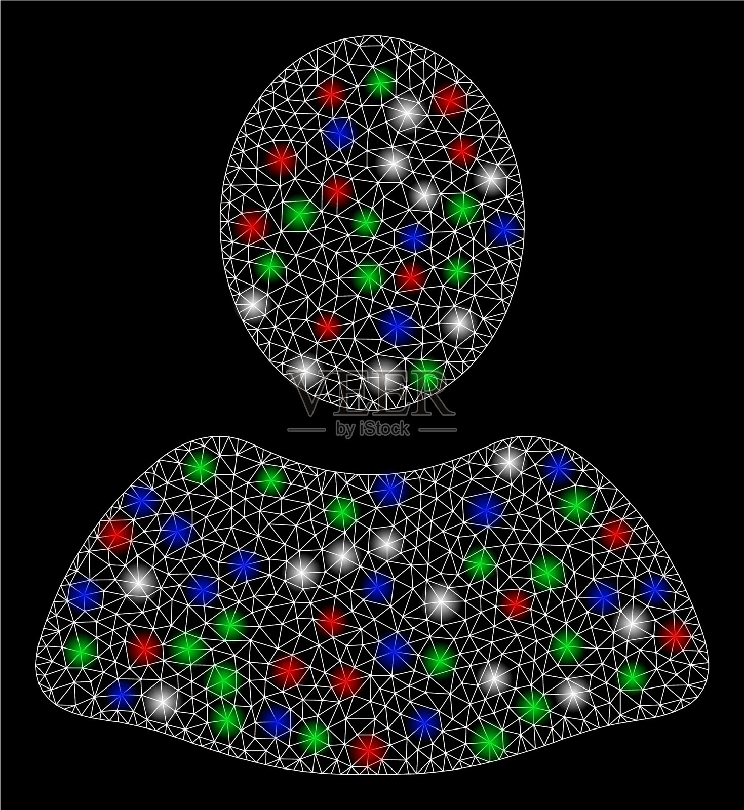 明亮的网格2d客户端与闪光点插画图片素材