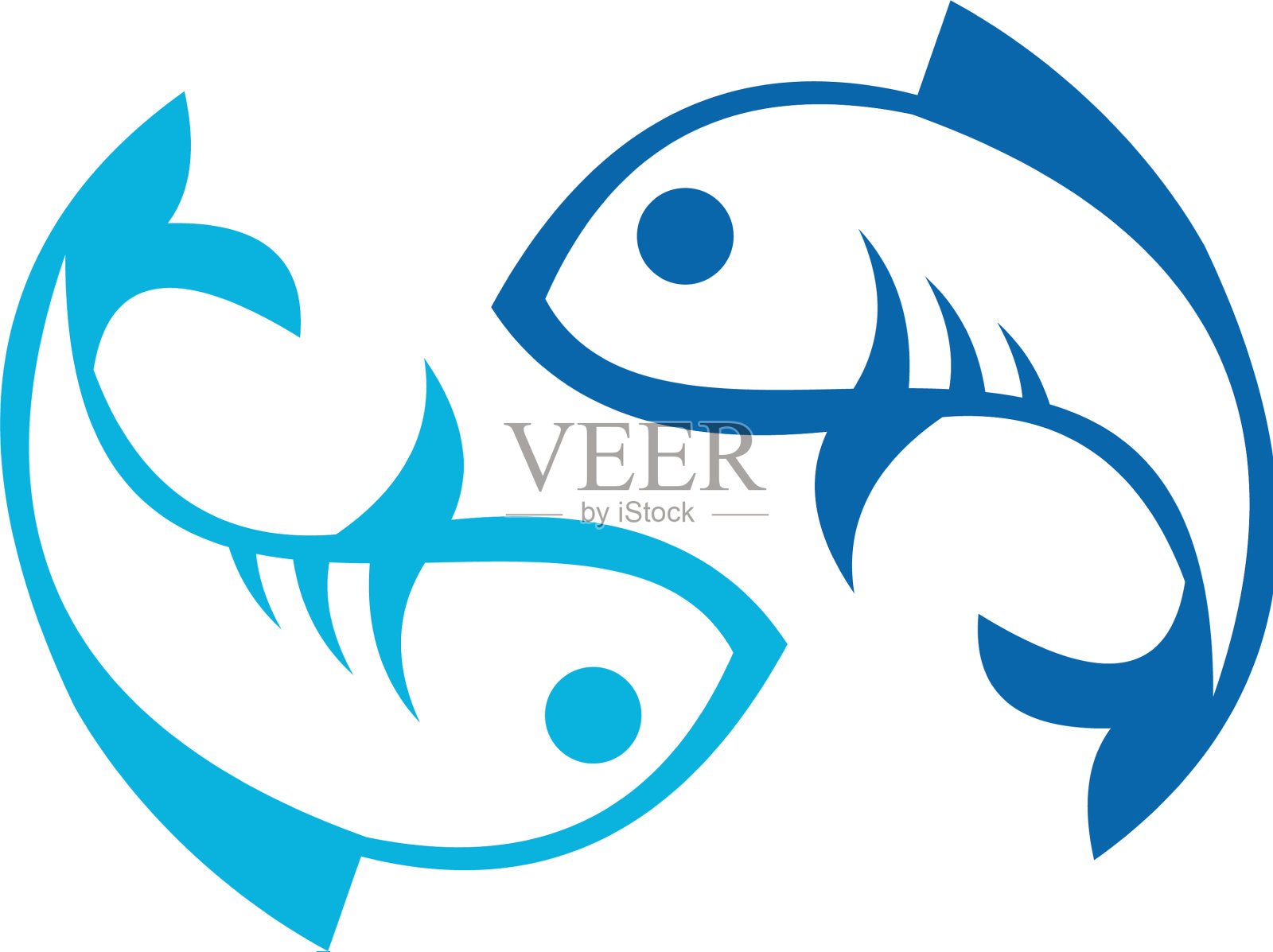 蓝鱼的标志设计元素图片