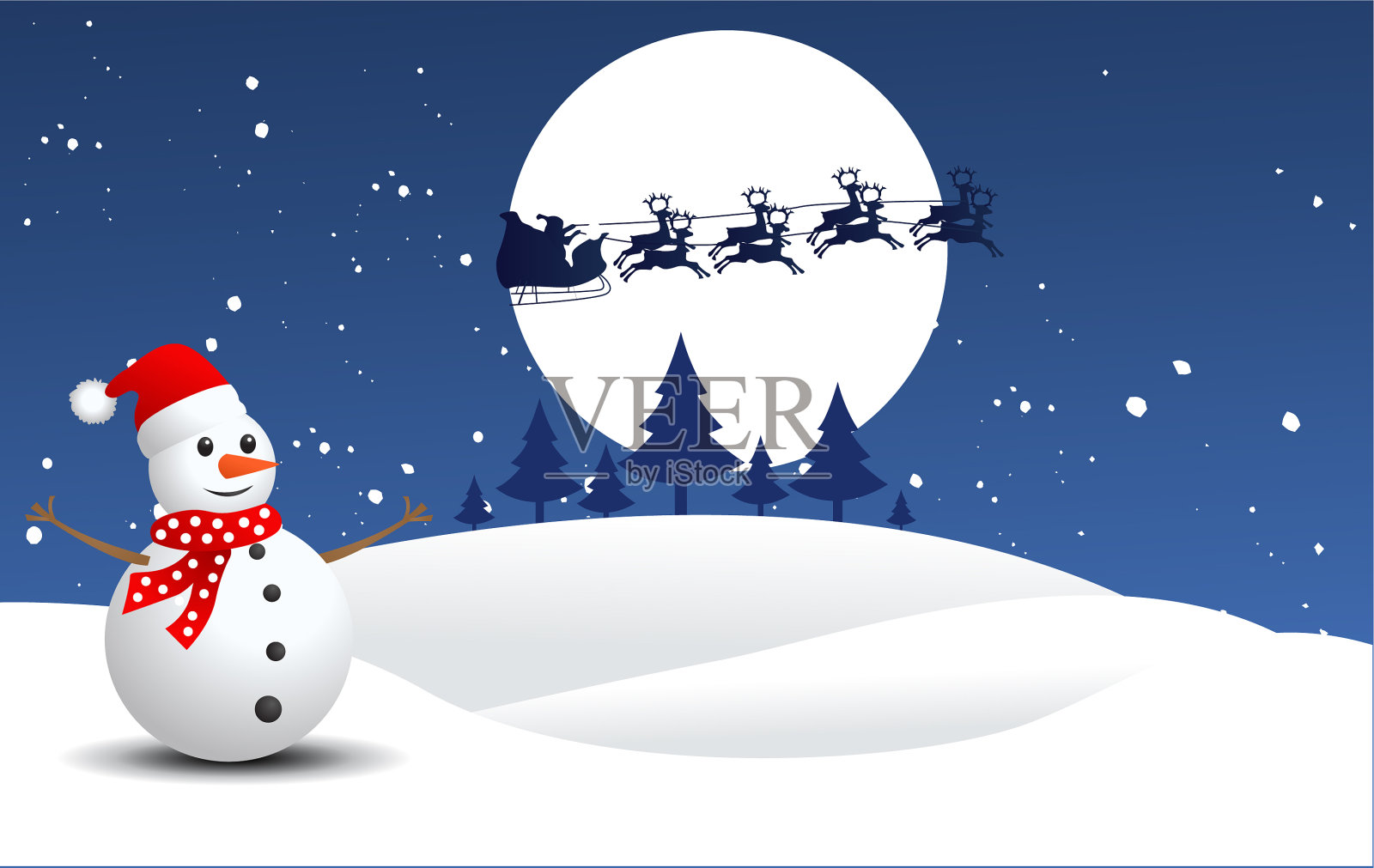 雪人插画图片素材