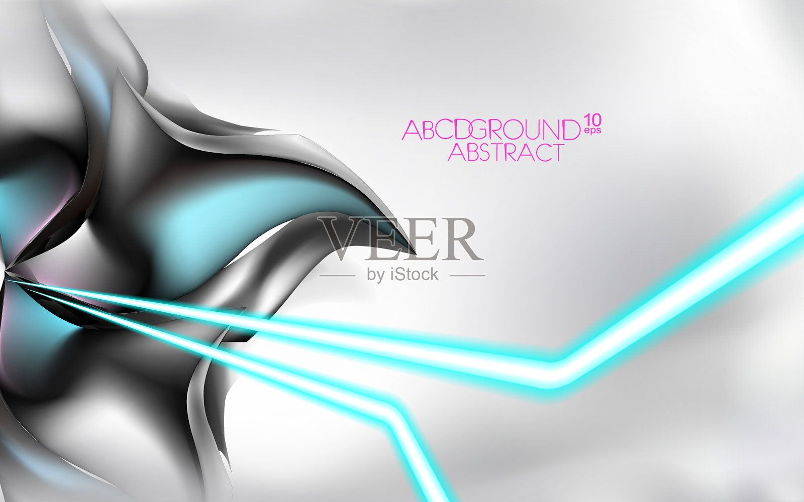 霓虹灯闪烁的高科技未来抽象插画图片素材