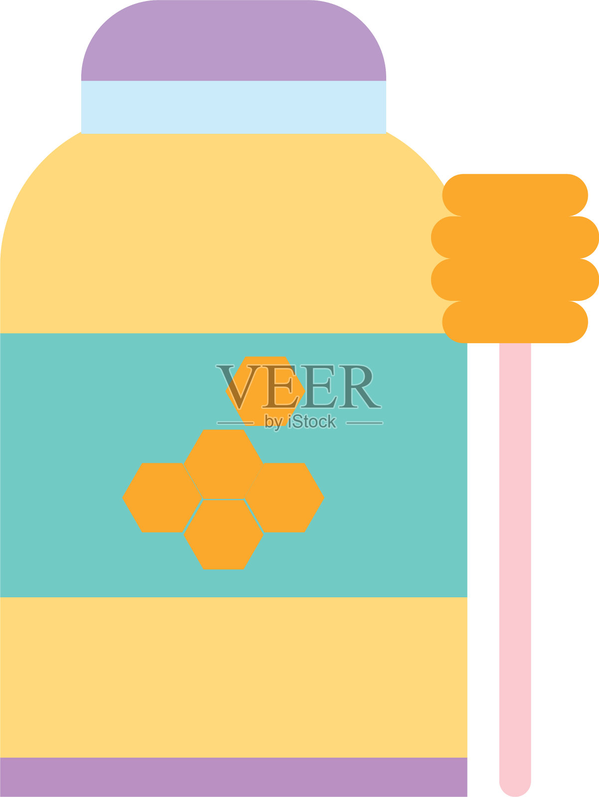 蜂蜜瓶与勺子设计图标设计元素图片