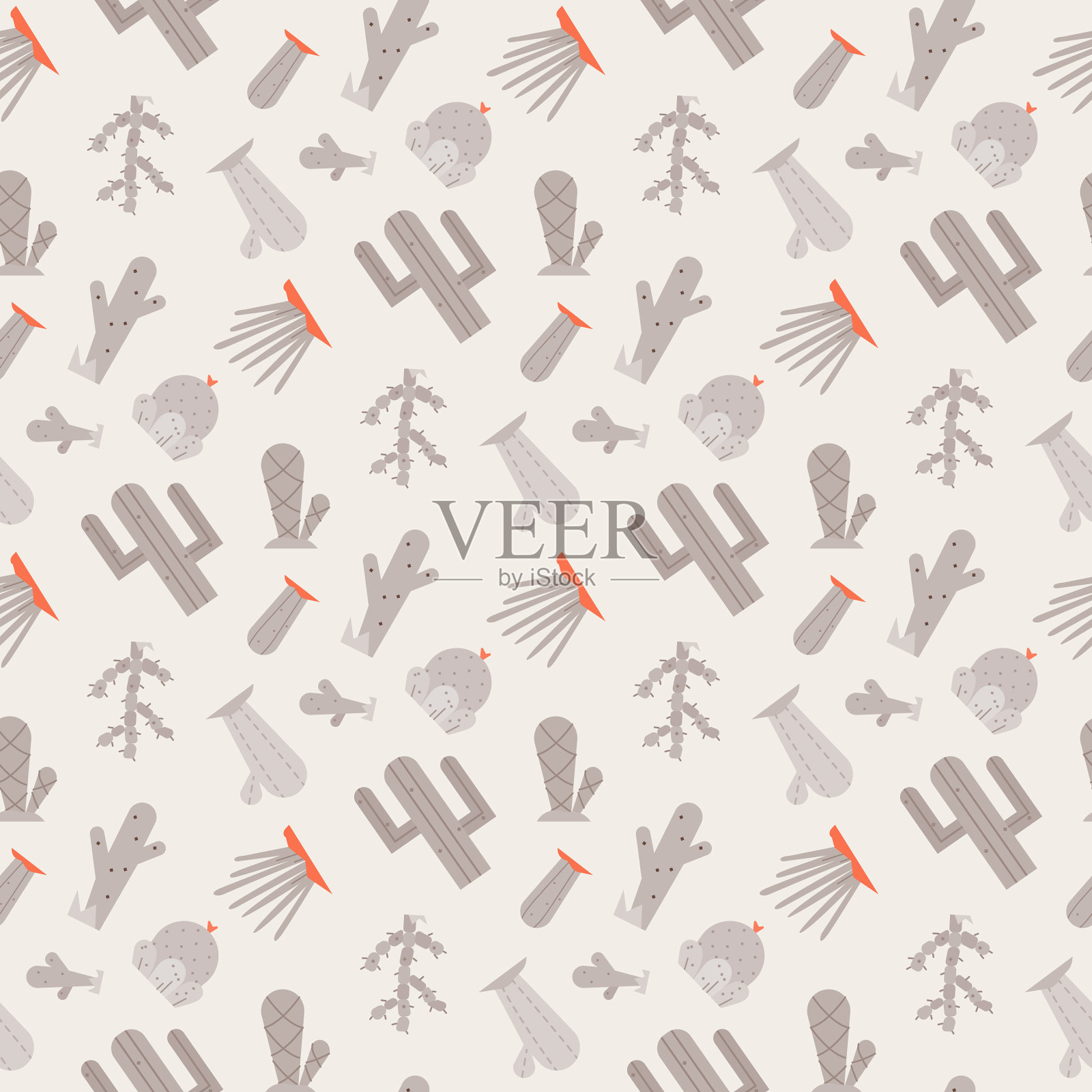 仙人掌无缝模式插画图片素材